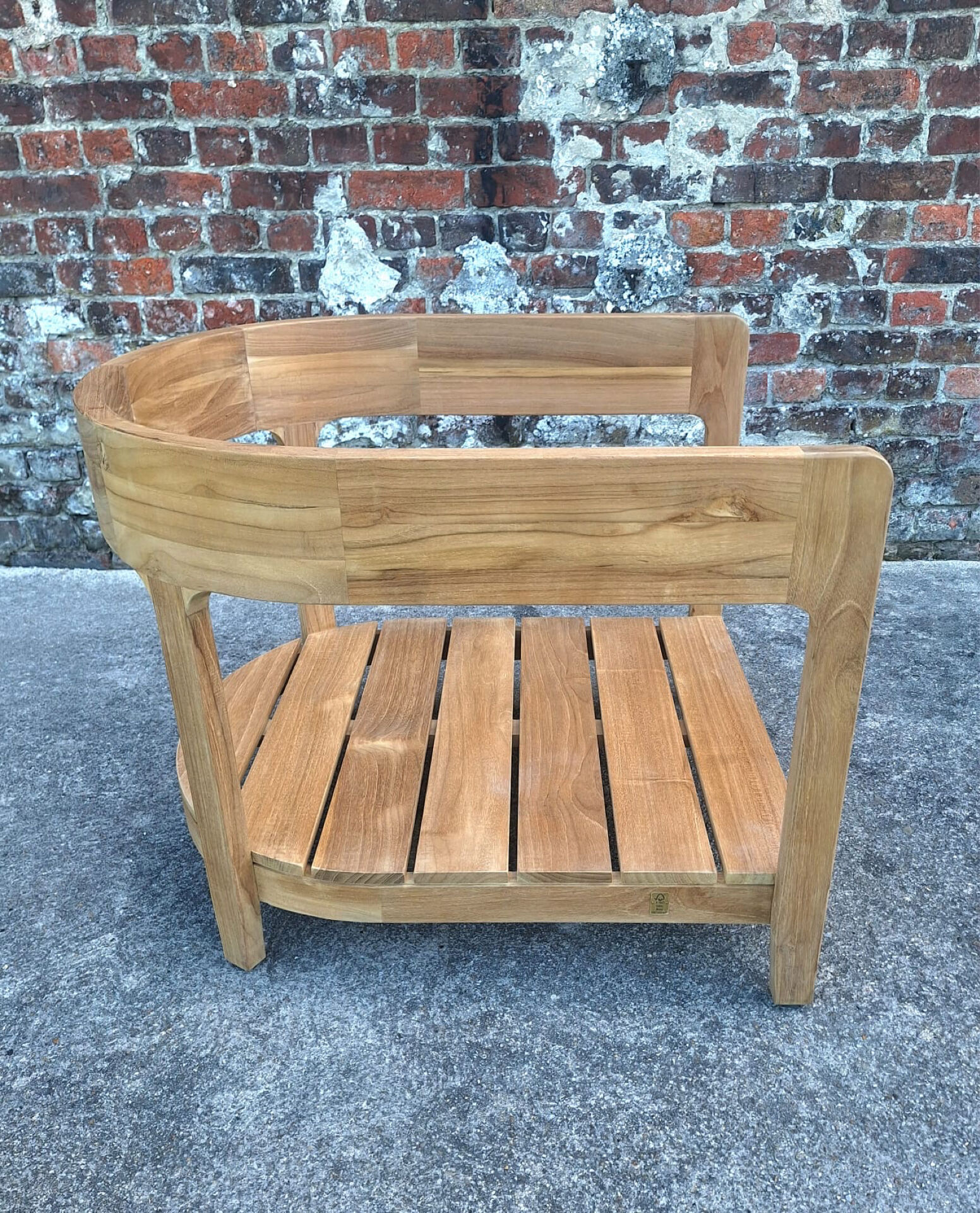 Ampm fauteuil juanpi en teck massif, meuble siège