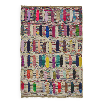 Tapis boho recyclé turc fait main 178 cm x 257 cm