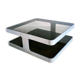 Brushed aluminum coffee table circa 1970