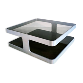 Table basse en aluminium brossé circa 1970