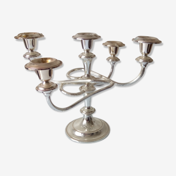 5 chandelier bobeches in silver metal