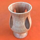 1970s Candle holder / Lantern on a ceramic pedestal with thistle decoration