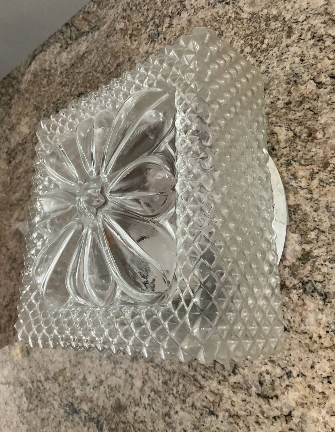 Vintage 70s molded glass wall lamp