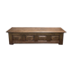 Breton chest bench in chestnut and 19th century marquetry