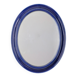 Vintage 1970s blue ceramic wall mirror Italian design