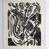 Nicole quétin, the grass lights up its lights, c. 1990. etching signed in pencil