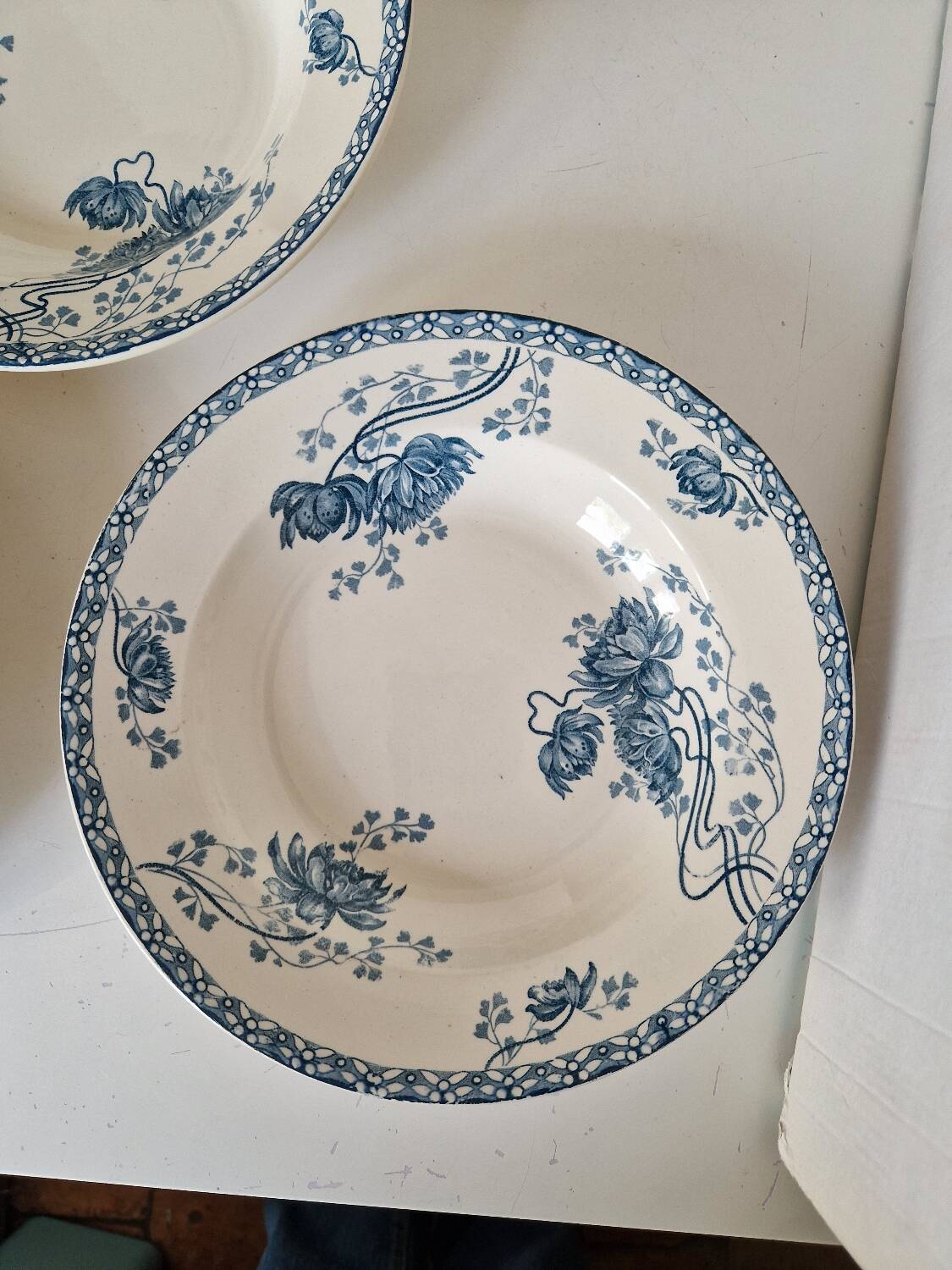 Set of 10 Deep Plates Sarreguemines Royat Models