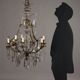 Antique chandelier in glass and gilded metal, Italy, 19th century