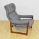 Scandinavian Rosewood Wingback Armchair with Wool Upholstery, 1960