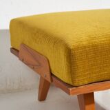 Set of two armchairs and pouf – Mid-century Modern (circa 1950). Three-piece set.