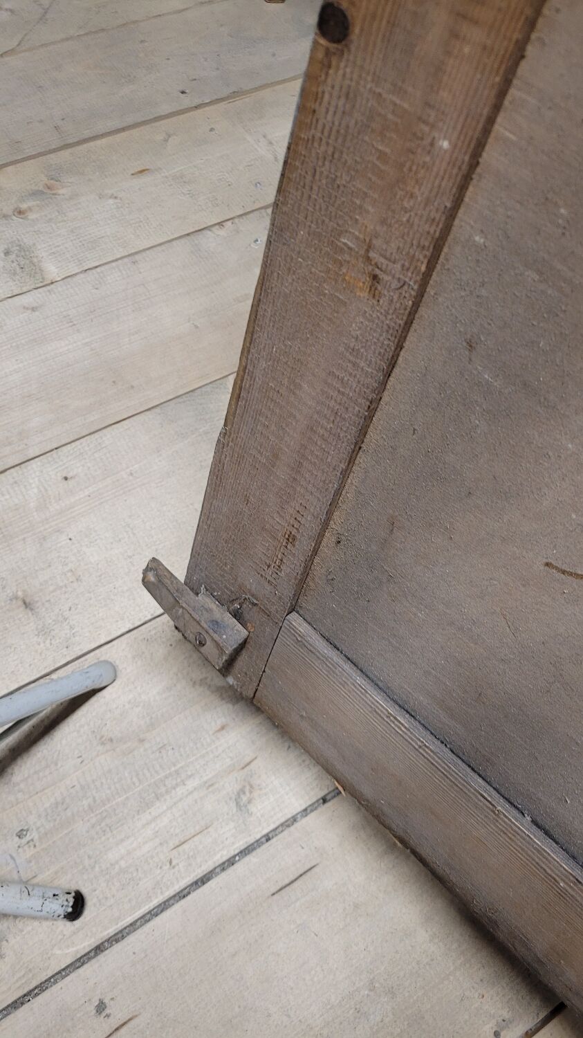 Double cupboard door front in old painted fir