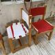 Set of 4 80s colored pine chairs