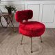 Chaise fourrure rouge vintage