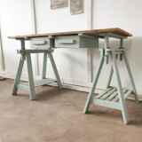 workshop office on adjustable trestles