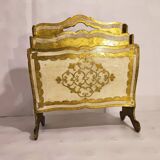 Magazine holder florentin gilded wood