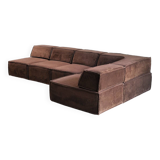 Vintage Modular Trio Sofa in Brown Teddy Upholstery from Cor, 1973, Set of 3