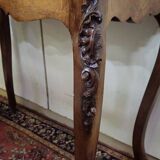 Table à jeux style Louis XV en marqueterie et acajou