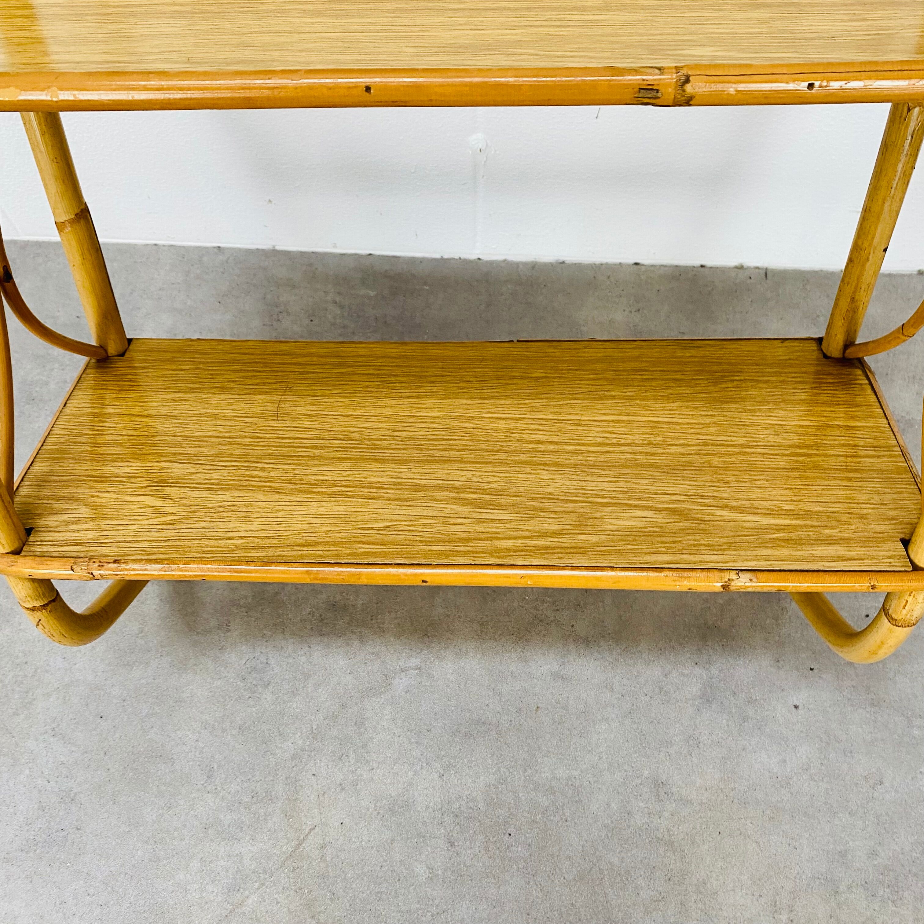 Rattan wall shelf 60s