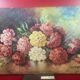 Bouquet fleurs sur table huile sur panneau isorel signe M. Cornil