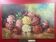 Bouquet fleurs sur table huile sur panneau isorel signe M. Cornil