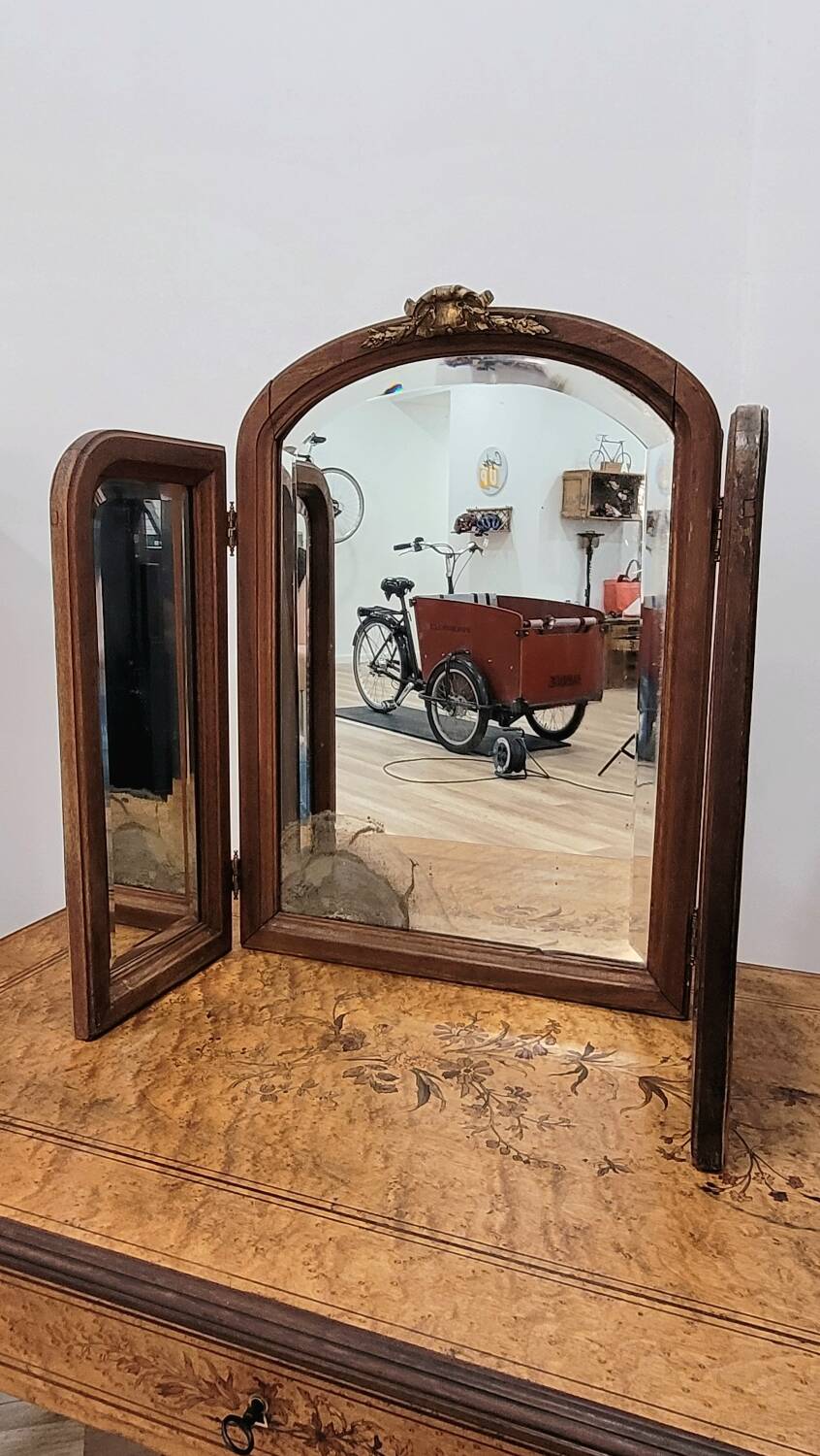 Antique triptych mirror