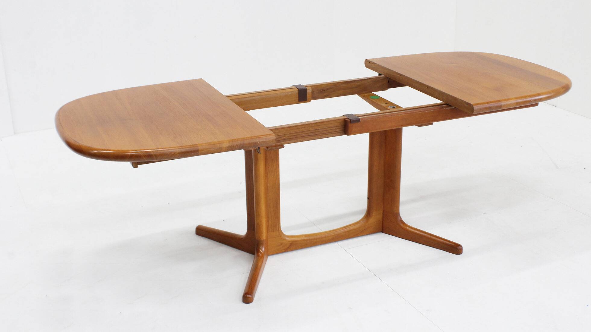 Vintage Glostrup Danish oval extendable dining table solid teak 1960s