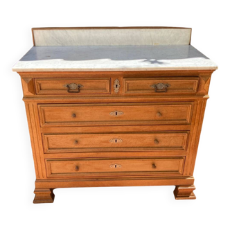 Old chest of drawers with white marble