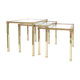 Brass and glass trundle tables