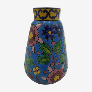 Vase in enamels of the Louvière