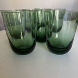 Set de 6 verres gobelets de verre vert 1960 XL