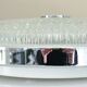 Ceiling lamp, vintage wall lamp, thick glass and chrome, 60s/70s