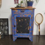 Vintage Jam Cupboard / Small Blue Workshop Cabinet