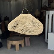 Suspension or rattan lampshade in the shape of a cloud or flattened bubble D60 H35