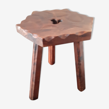Hexagonal tripod wooden stool