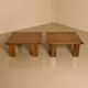 Pair of walnut coffee tables by Mario Marenco for Mobil Girgi 70's
