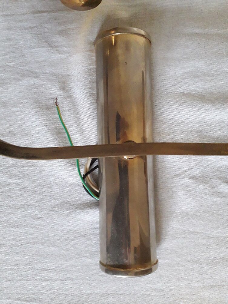 Pair of double brass wall lamps