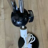 Vintage Reading Floor Lamp Retro, Black, Steel, Sweden 1960s