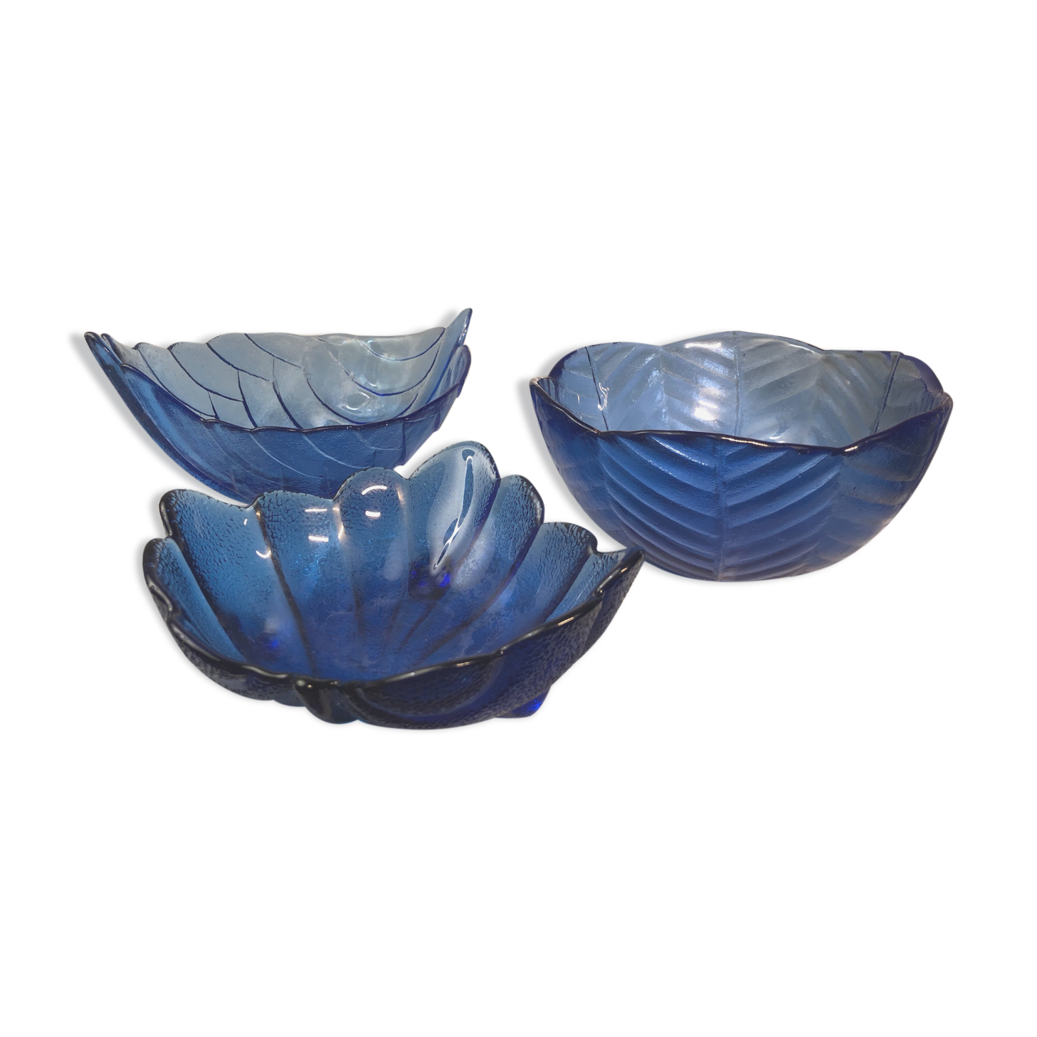 Vintage fruit cups leaf shape - royal blue