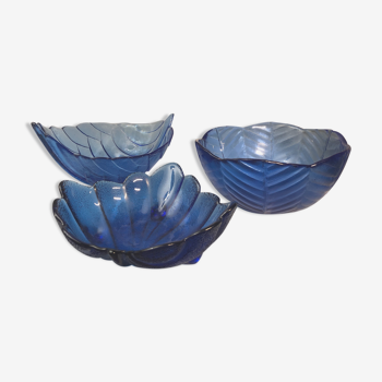 Vintage fruit cups leaf shape - royal blue