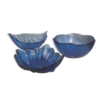Coupes de fruits vintage forme feuilles bleu roi