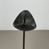 Large 47cm Brutalist Cast Iron Candle Holder by Manfred Bergmeister, Germany 1970