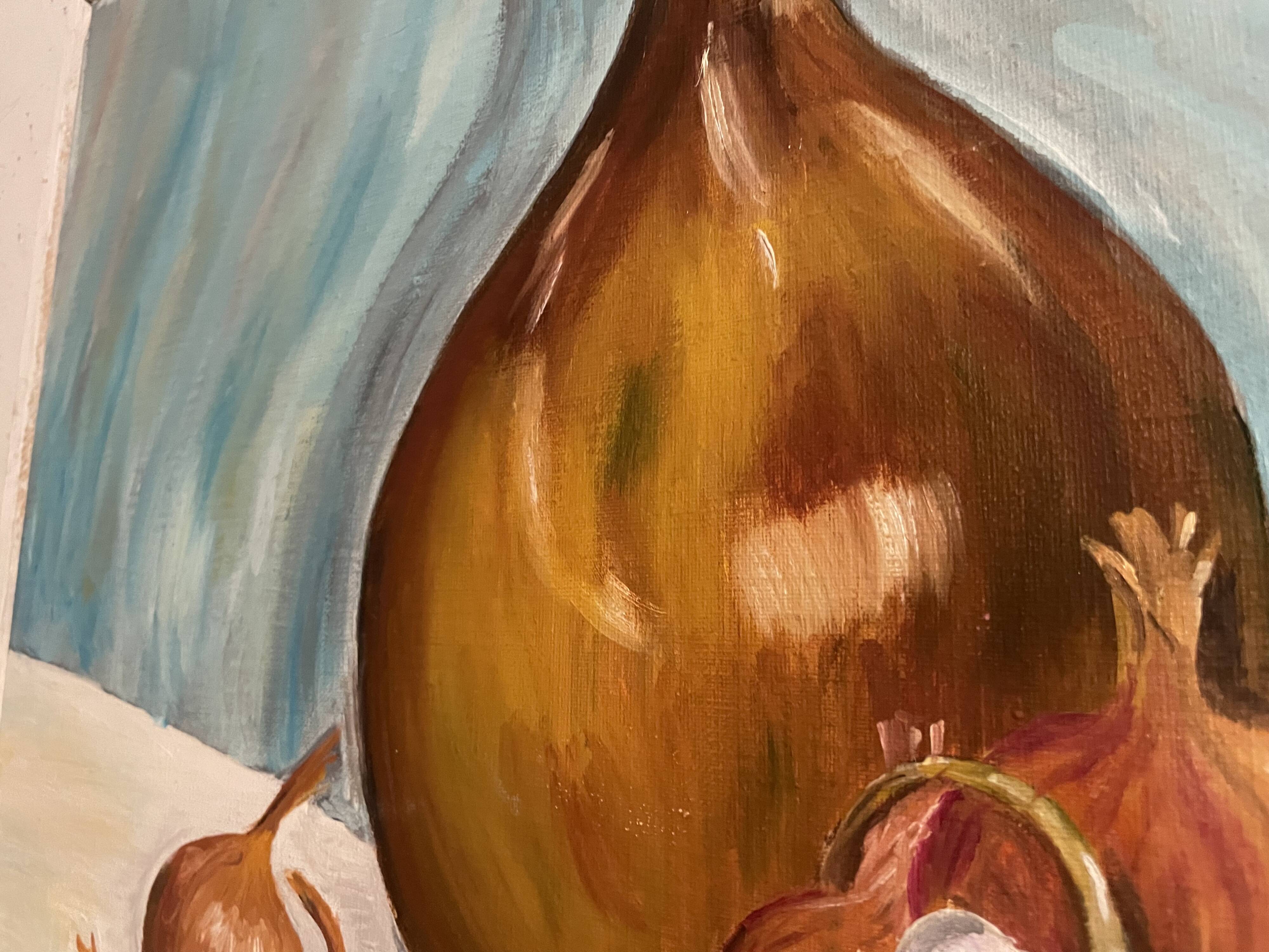 Still life with garlic and onions