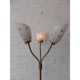 Floor lamp with three shades of glass vintage