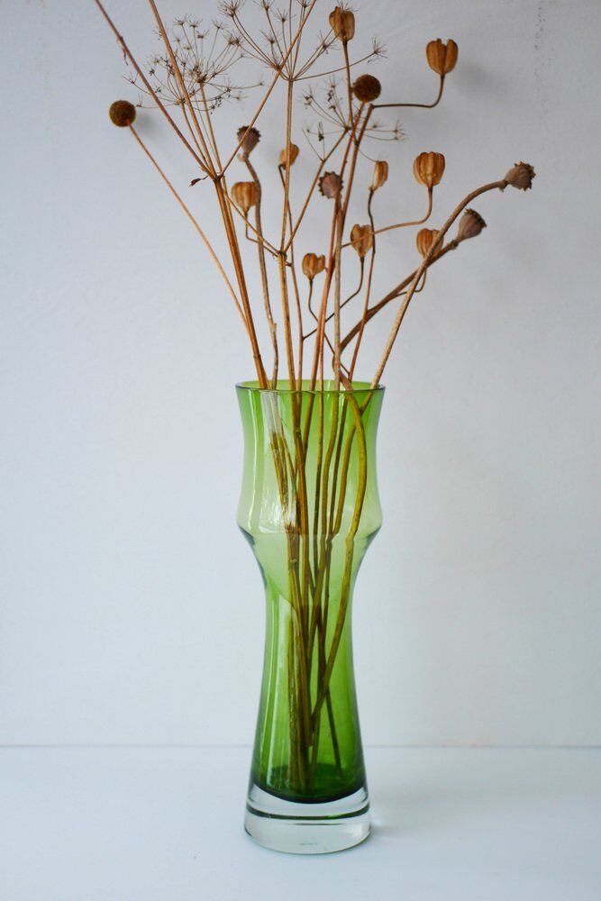 Mid-century modern glass vase by Bo Borgström for Åseda