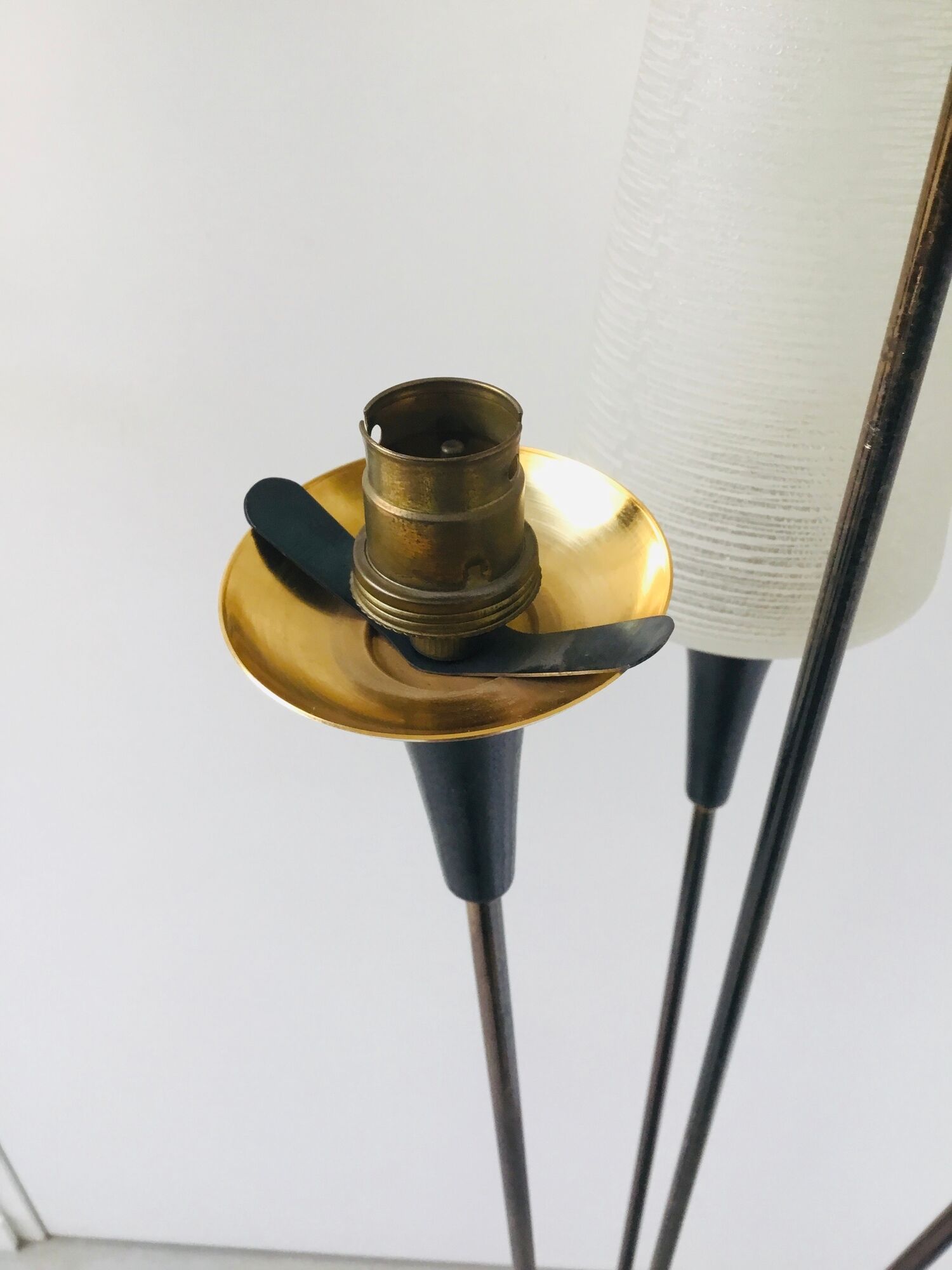 Reed floor lamp with 3 burners of the house Lunel - 1950
