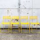 Perforated Metal Yellow Italian Chairs by Flyline, 1970s, Set of 4