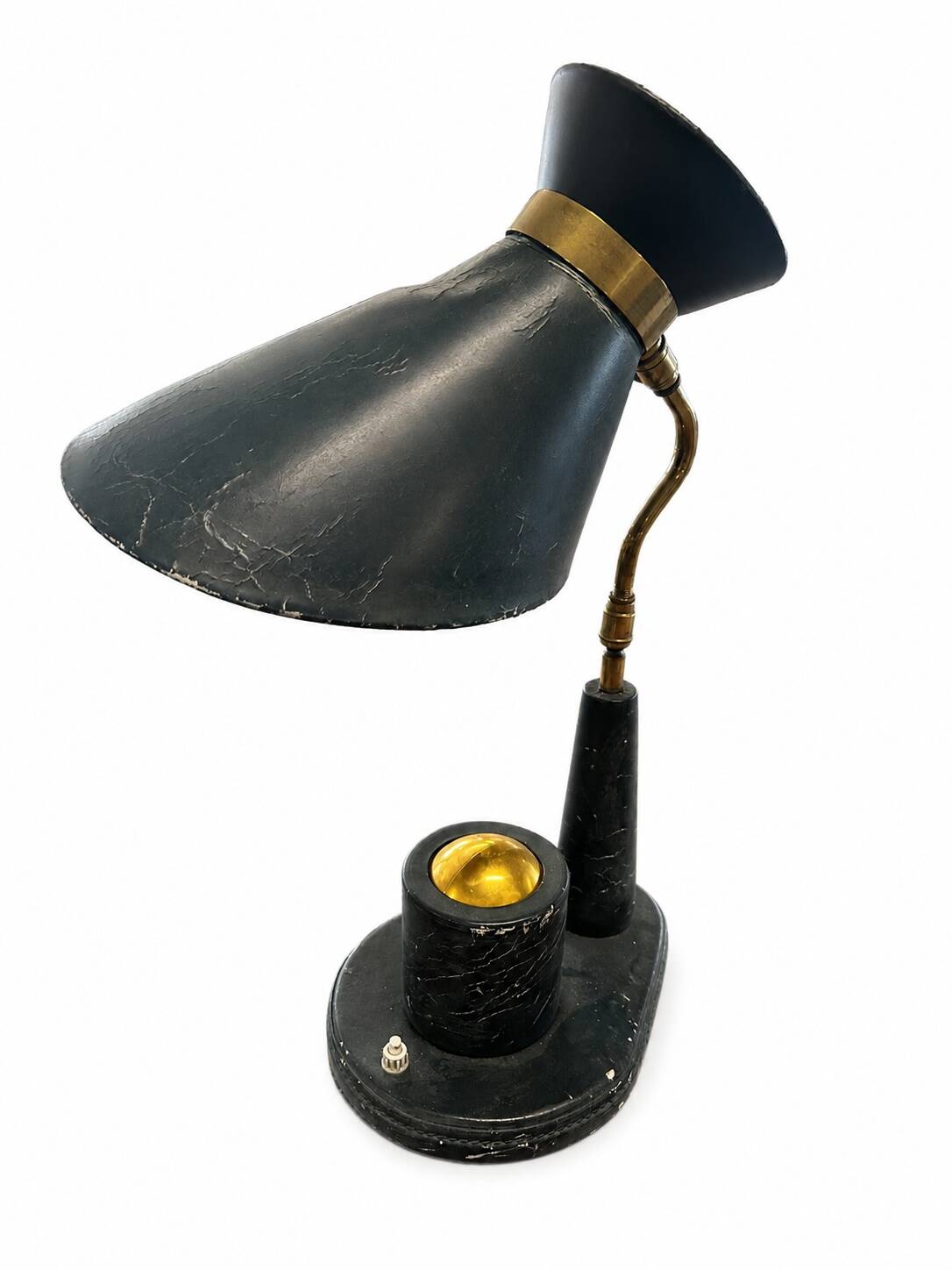 Leather table lamp Jacques Adnet