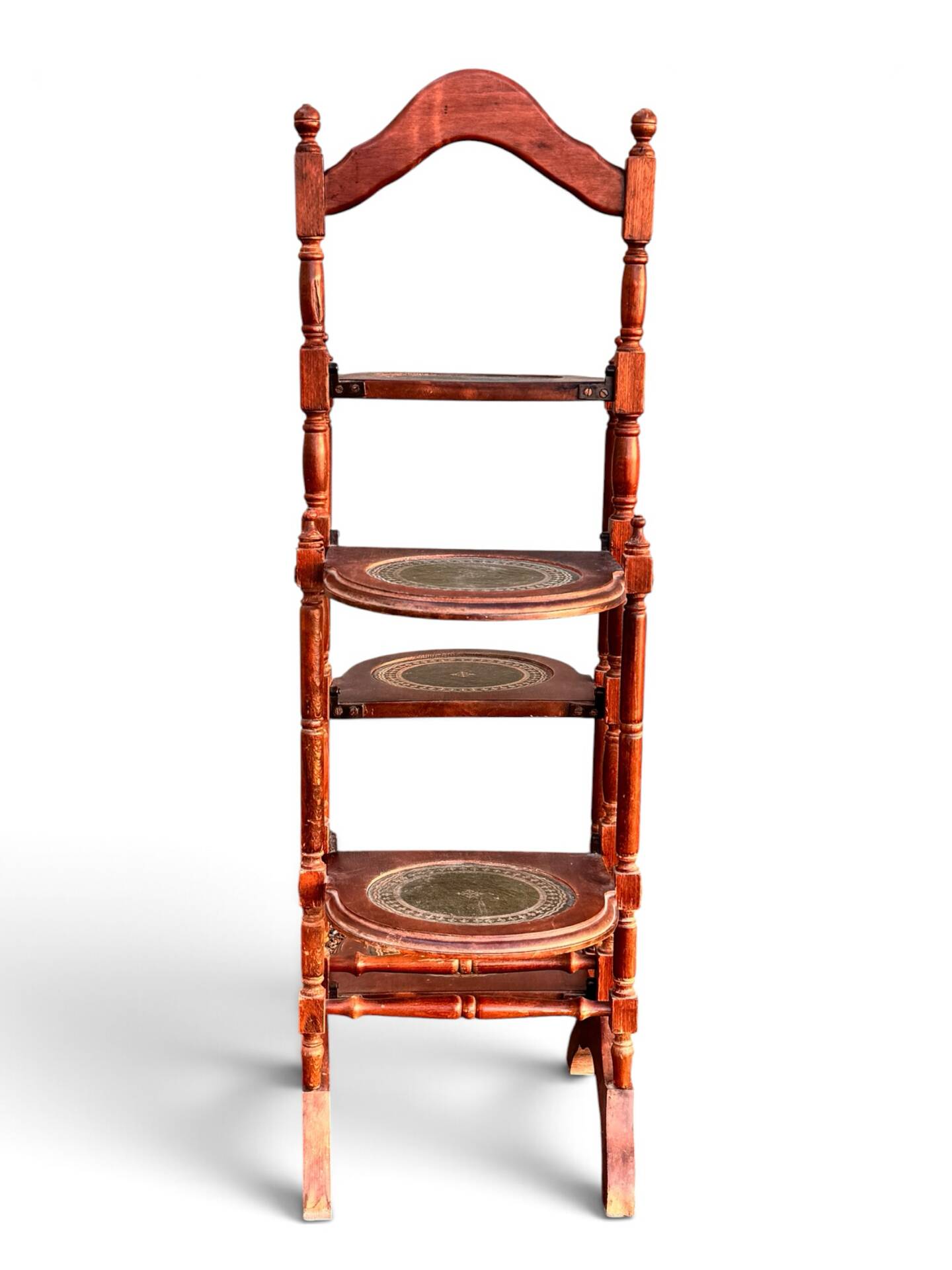 Wood and leather plant stand