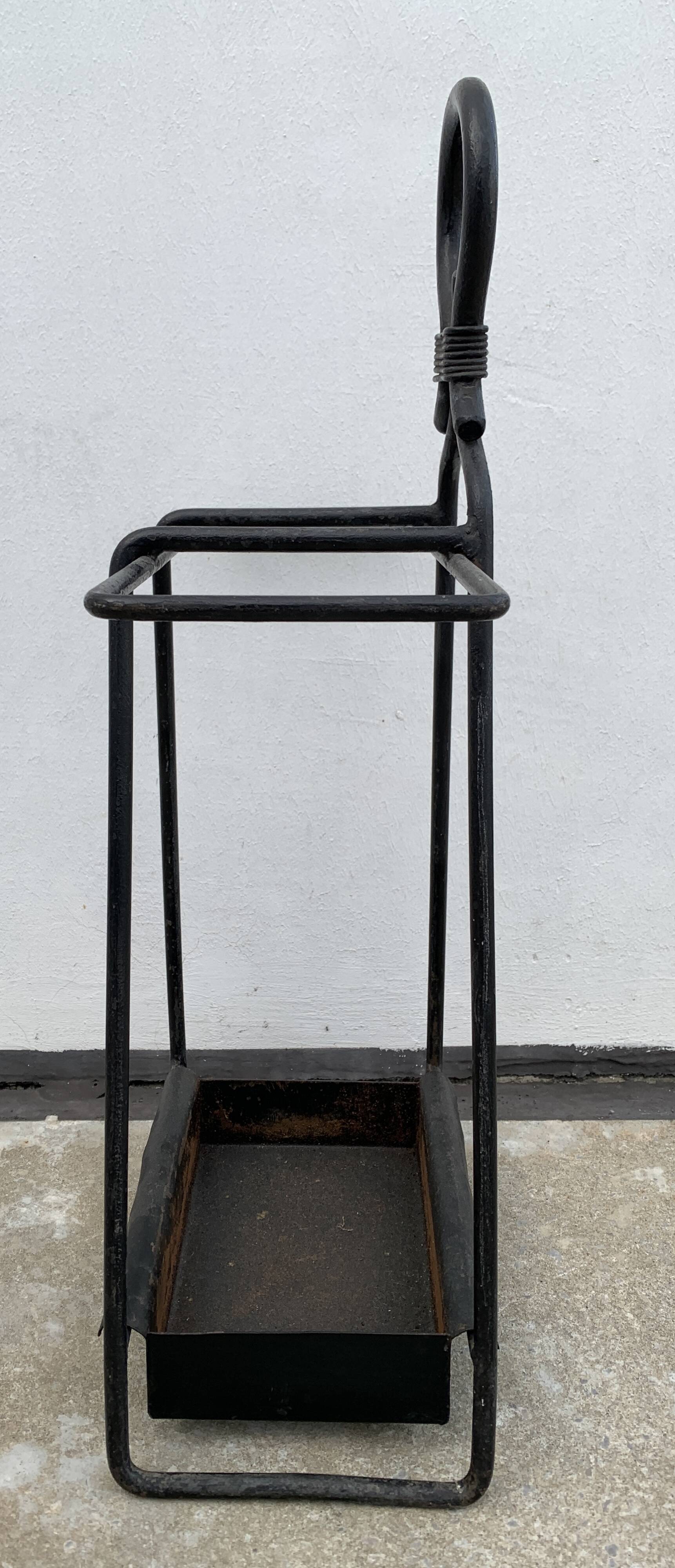 French black wrought iron fireplace set, 1960