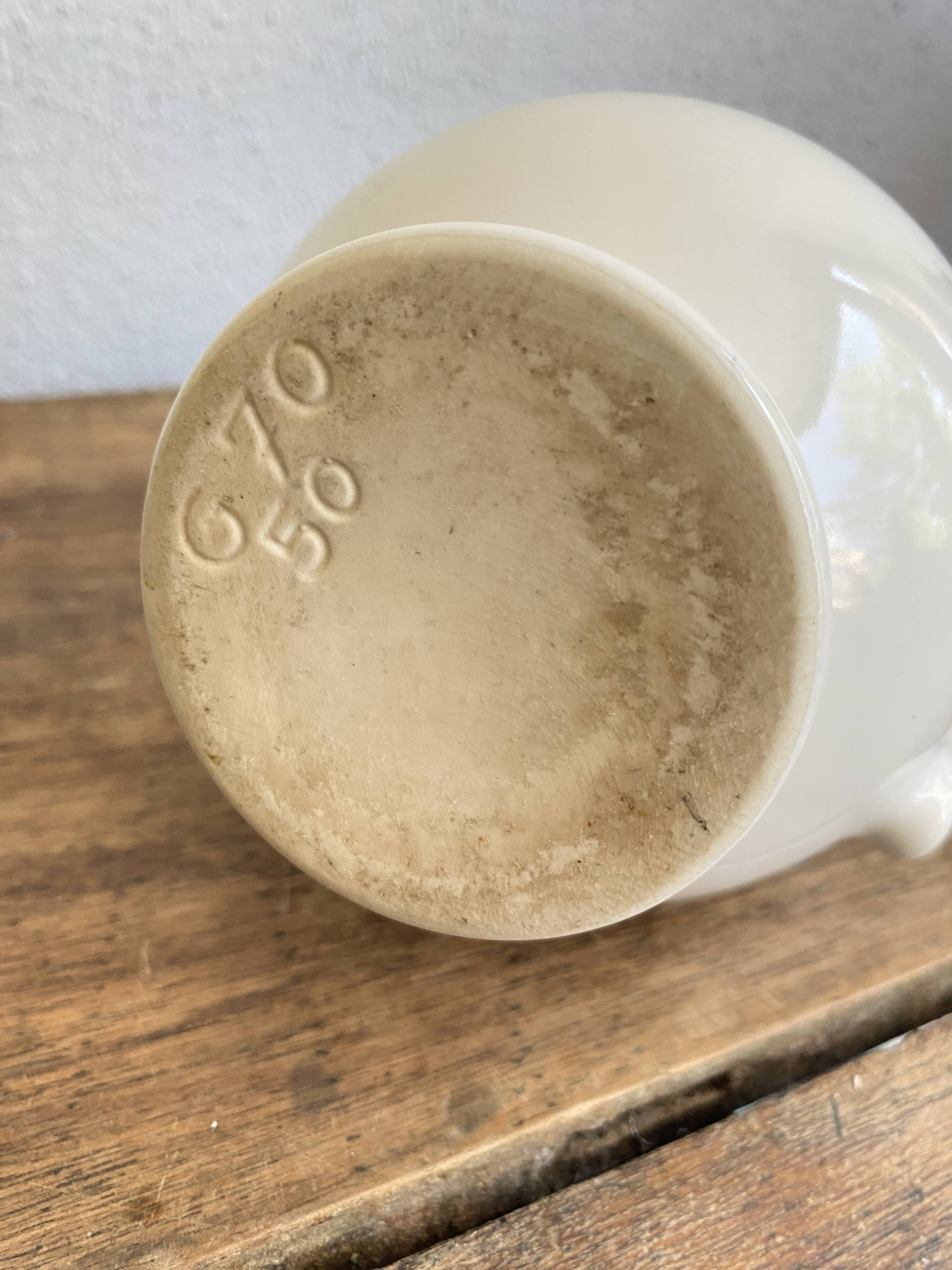 Enamelled earthenware pitcher, Danish style